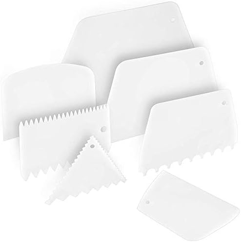 ManYee Icing Smoother Scraper 7 Pack Cake Scraper Smoother Set Plastic Cake Smoother Butter Cream Cake Edge Decorating Tools for Cake Baking