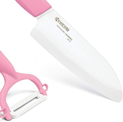 Kyocera Santoku Knife and Peeler Set, Pink - Image 4