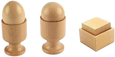 Thoth Montessori 3D Object Fitting Exercise Egg Ball with Cup Cube with Box Montessori Material Sensorial Toy for Toddler Early Educational Material Preschool Learning Toys - Image 3