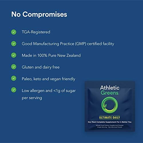 Athletic Greens Ultimate Daily, Whole Food Sourced All in One Greens Supplement, Superfood Powder, Gluten Free, Vegan and Keto Friendly, NSF Certified, Travel Packs (30 Individual Packs) - Image 4