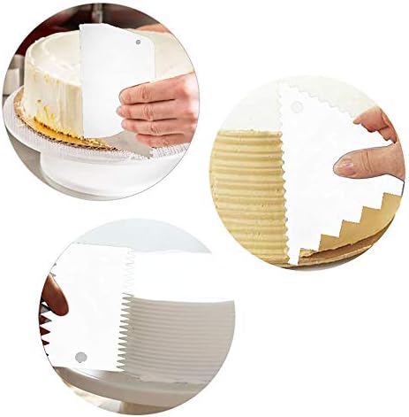 ManYee Icing Smoother Scraper 7 Pack Cake Scraper Smoother Set Plastic Cake Smoother Butter Cream Cake Edge Decorating Tools for Cake Baking - Image 7