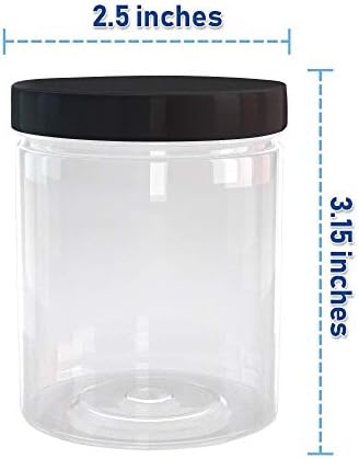 Slime Containers with Water-tight Lids (6 oz, 12 Pack) - Clear Plastic Food Storage Jars - Great for your slime kit - BPA Free - Image 2