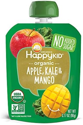 Happy Kid Organic Superfoods Twist Apple Kale Mango, 3.17 Ounce Pouch (Pack of 16) (Pack May Vary) Baby Toddler Kid Snack, Resealable, No Added Sugar Non-GMO Kosher (Packaging May Vary) - Image 4