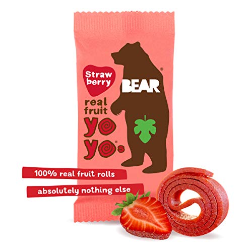 BEAR - Real Fruit Yoyos - Strawberry - 0.7 Ounce (12 Count) - No added Sugar, All Natural, non GMO, Gluten Free, Vegan - Healthy on-the-go snack for kids & adults - Image 3