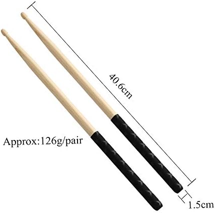 Drumsticks ANTI-SLIP Handles for Drum Set 5A Durable Exercise Wooden Drum Sticks for Adults, Musical Instrument Percussion Accessories. - Image 5