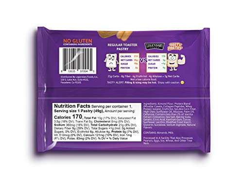 Legendary Foods Tasty Pastry Toaster Pastries | Low Carb/Keto Breakfast | No Added Sugar | Balanced Keto Snacks to Go | Gluten Free | Just Pop in the Microwave! (Brown Sugar Cinnamon, 1.7oz 10 Pack) - Image 6