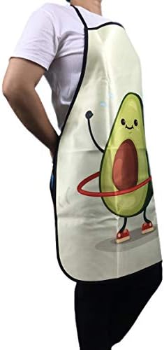 NVJUI JUFOPL Cute Apron, Cooking Kitchen Baking Gardening Haircut Bib, Funny Aprons for Women and Men Chef - Cute Avocado Boing Exercises with Hula Hoop - Image 6