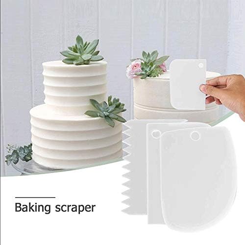 ManYee Icing Smoother Scraper 7 Pack Cake Scraper Smoother Set Plastic Cake Smoother Butter Cream Cake Edge Decorating Tools for Cake Baking - Image 2