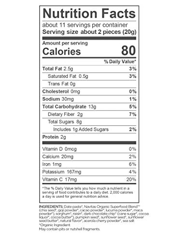 Navitas Organics Superfood Power Snacks, Cacao Goji, 8 oz. Bag — Organic, Non-GMO, Gluten-Free, No Sugar Added - Image 3