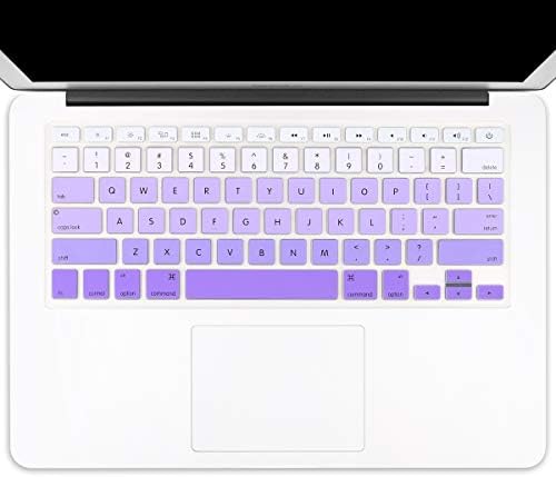 Batianda New Ombre Color Keyboard Cover Protector Silicone Skin for Old MacBook Air 13" MacBook Pro 13" 15" 17" (with or w/Out Retina Display) - White to Purple - Image 4