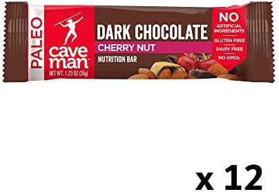 Caveman Foods Paleo-Friendly Nutrition Bar Dark Chocolate Cherry Nut, 1.4 Ounce (12 Count Box) - Image 2