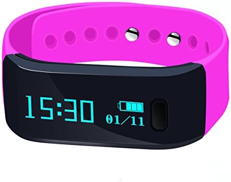 Megadream Waterproof IP65 Intelligent Activity Fitness Tracker with Pedometer Tracking & Sleep Quality & Health Sport Monitoring Smart Wristband Fitness Tracker Bracelet for iPhone & Android - Pink - Image 2
