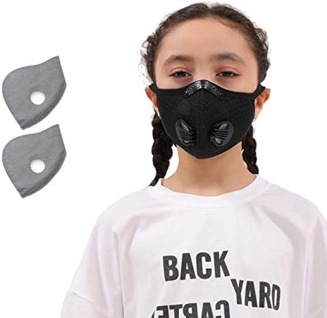 GORTES 1children's bicycle face towel, 2 adult breathing valves, haze dust facial health exercise protection with 2 filters