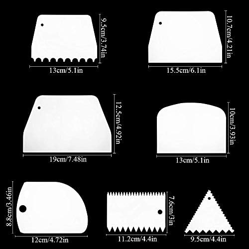ManYee Icing Smoother Scraper 7 Pack Cake Scraper Smoother Set Plastic Cake Smoother Butter Cream Cake Edge Decorating Tools for Cake Baking - Image 5