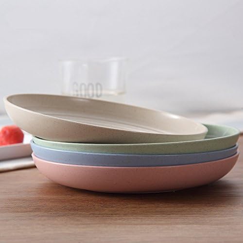 4pcs Set 7.9'' Round Food Plate Dish Saucer Healthy Wheat Straw Eco Friendly Biodegradable Unbreakable Dinner Plates Dinnerware Dishes Set - Image 5