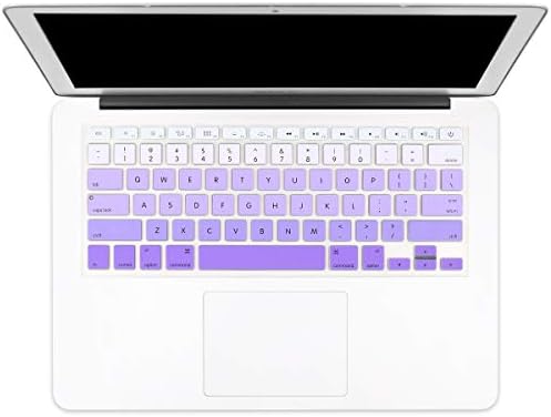 Batianda New Ombre Color Keyboard Cover Protector Silicone Skin for Old MacBook Air 13" MacBook Pro 13" 15" 17" (with or w/Out Retina Display) - White to Purple