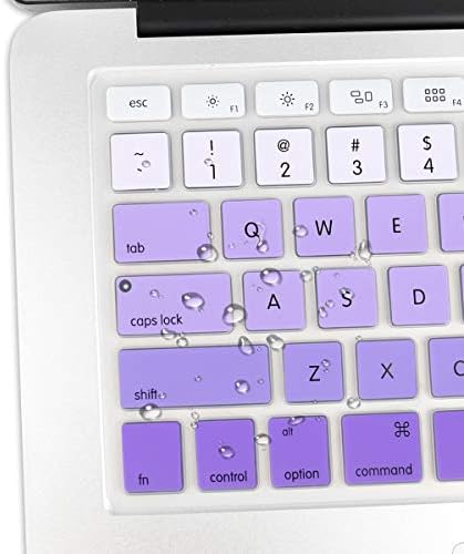 Batianda New Ombre Color Keyboard Cover Protector Silicone Skin for Old MacBook Air 13" MacBook Pro 13" 15" 17" (with or w/Out Retina Display) - White to Purple - Image 6