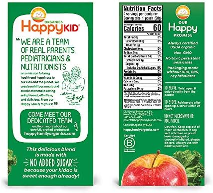 Happy Kid Organic Superfoods Twist Apple Kale Mango, 3.17 Ounce Pouch (Pack of 16) (Pack May Vary) Baby Toddler Kid Snack, Resealable, No Added Sugar Non-GMO Kosher (Packaging May Vary) - Image 5