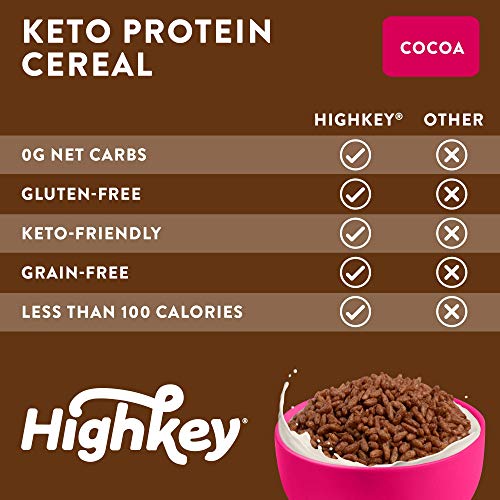 HighKey Protein Snacks - Keto Breakfast Cereal - 0 Net carb & Zero Sugar, Grain & Gluten Free Cereals Snack - Non GMO Food - Paleo, Diabetic, Ketogenic Friendly Flakes - Healthy Grocery Foods - Cocoa - Image 6