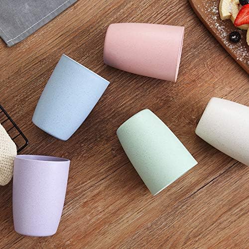 Choary Eco-friendly Unbreakable Reusable Drinking Cup for Adult(12 OZ), Wheat Straw Biodegradable Healthy Tumbler Set 5-Multicolor, Dishwasher Safe - Image 5