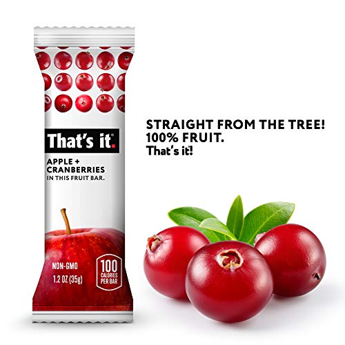 That's it. Apple+Cranberry 100% Natural Real Fruit Bar, Best High Fiber Vegan, Gluten Free Healthy Snack, Paleo for Children & Adults, No Preservatives Energy Food (12 Pack) - Image 2
