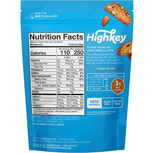Highkey Keto Snacks Low Carb Biscotti Cookies - Grain & Gluten Free Foods - No Sugar Added Treats - Healthy European Dessert Food - Biscuit Cookie - Diabetic, Ketogenic & Paleo Diet Snack - Almond - Image 8