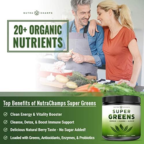 Super Greens Powder Premium Superfood - 20+ Organic Green Veggie Whole Foods - Wheat Grass, Spirulina, Chlorella & More - Antioxidant, Digestive Enzyme & Probiotic Blends | Vegan Juice Supplement - Image 4