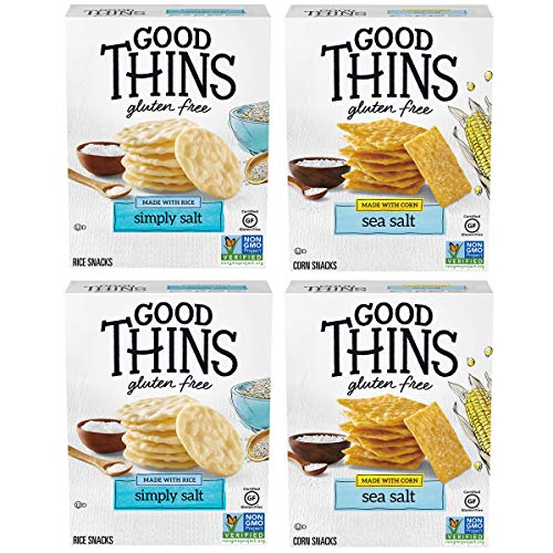 Good Thins Gluten Free Rice & Corn Crackers Variety Pack, 4 Boxes