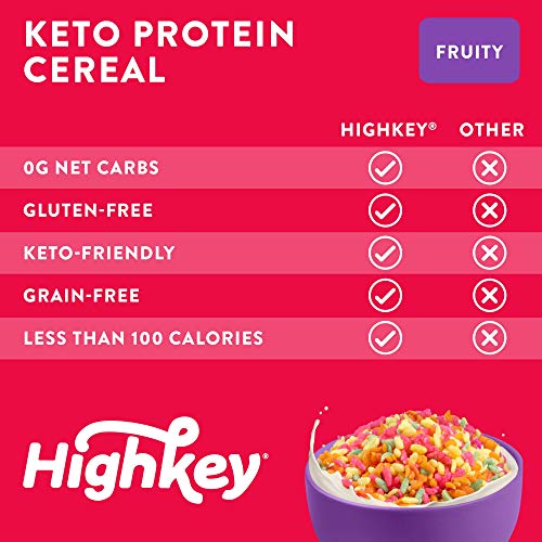 HighKey Protein Snacks - Keto Breakfast Cereal - 0 Net Carb & Zero Sugar, Gluten & Grain Free Cereals Snack Food - Paleo, Diabetic, Ketogenic Diet Friendly Pebbles - Healthy Grocery Foods - Fruity - Image 5