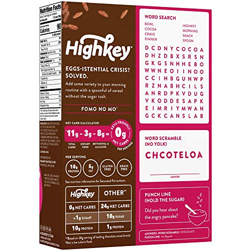 HighKey Protein Snacks - Keto Breakfast Cereal - 0 Net carb & Zero Sugar, Grain & Gluten Free Cereals Snack - Non GMO Food - Paleo, Diabetic, Ketogenic Friendly Flakes - Healthy Grocery Foods - Cocoa - Image 8