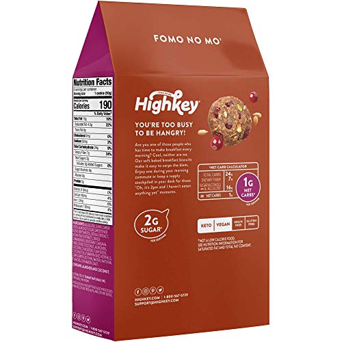 HighKey Keto Snacks Nutrition Granola Bars Cookies - Low Carb Vegan Energy Bar - Gluten Free Soft Baked Cookie - Healthy Snack Food - Ketogenic, Diabetic Paleo Friendly Individually Wrapped - Berry - Image 8
