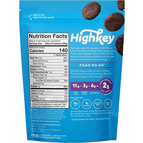 HighKey Snacks Keto Low Carb Food Chocolate Brownie Cookie Bites - Paleo, Diabetic Diet Friendly - Gluten Free, Low Sugar Dessert Treats & Sweets & Ketogenic Products Healthy Protein Brownies, Pack of 3 - Image 7