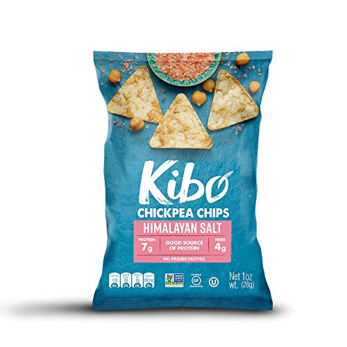 Kibo Chickpea Chips - Gluten Free and Plant-Based, Non-GMO, Kosher + Vegan. Himalayan Salt, 1 oz. 12 pack
