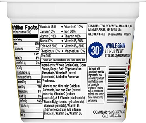 Cheerios Cereal Cup, Gluten Free Cereal, 1.3 oz (Pack of 12) - Image 2