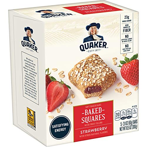 Quaker Breakfast Squares, Variety Pack, Apple Cinnamon & Strawberry, Pack of 4 Boxes, 5 Bars Per Box - Image 2