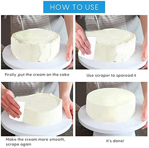 ManYee Icing Smoother Scraper 7 Pack Cake Scraper Smoother Set Plastic Cake Smoother Butter Cream Cake Edge Decorating Tools for Cake Baking - Image 3