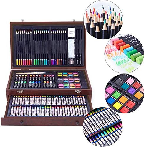 165 Piece Deluxe Art Creativity Set with 3 Drawing Pads,1 Wooden Drawing Easel with Drawer, Art Supplies, Painting & Drawing Set That Contains All The Additional Supplies You Need to Get Started - Image 3