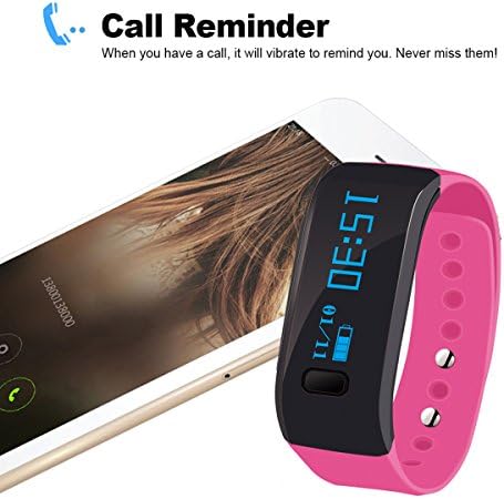 Megadream Waterproof IP65 Intelligent Activity Fitness Tracker with Pedometer Tracking & Sleep Quality & Health Sport Monitoring Smart Wristband Fitness Tracker Bracelet for iPhone & Android - Pink - Image 4