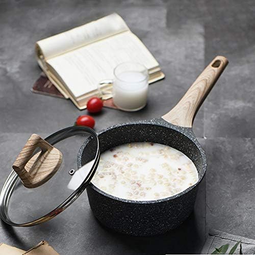 PINZHENG Saucepan Soup Pot with Lid Small Pots for Cooking Milk Warmer Hot Porridge and Noodles as Supplementary Food Croquettes Suitable for Induction Cooker Gas Stove Nonstick Pot - Image 2
