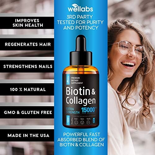 Premium Biotin & Collagen Hair Growth Drops - Potent US Made Hair Growth Product - Healthy Skin & Nails - Liquid Biotin & Collagen Supplement for Best Absorption - Perfect Hair Growth for Men & Women - Image 9
