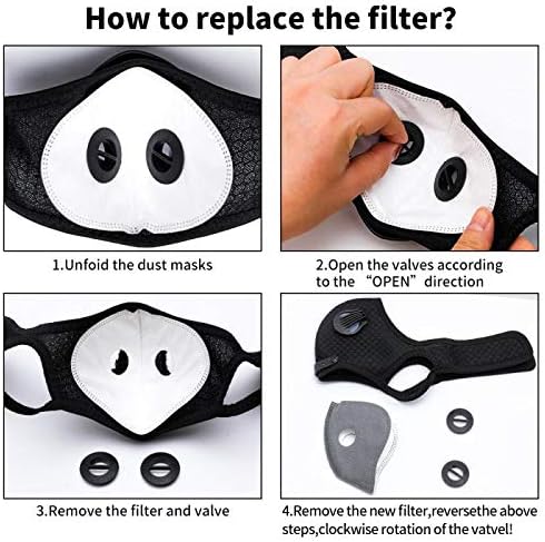 GORTES 1children's bicycle face towel, 2 adult breathing valves, haze dust facial health exercise protection with 2 filters - Image 3