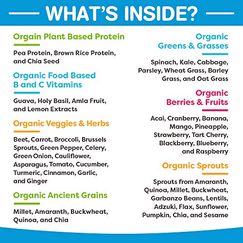 Orgain Organic Plant Based Protein + Superfoods Powder, Vanilla Bean - Vegan, Non Dairy, Lactose Free, No Sugar Added, Gluten Free, Soy Free, Non-GMO, 1.12 Lb - Image 6