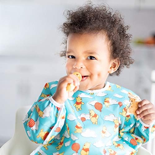 Bumkins Disney Winnie The Pooh Sleeved Bib/Baby Bib/Toddler Bib/Smock, Waterproof, Washable, Stain and Odor Resistant, 6-24 Months - Balloon - Image 2