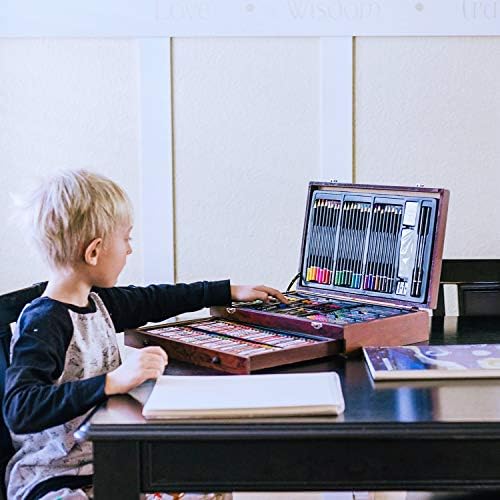 165 Piece Deluxe Art Creativity Set with 3 Drawing Pads,1 Wooden Drawing Easel with Drawer, Art Supplies, Painting & Drawing Set That Contains All The Additional Supplies You Need to Get Started - Image 8