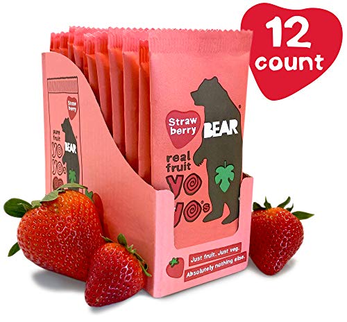 BEAR - Real Fruit Yoyos - Strawberry - 0.7 Ounce (12 Count) - No added Sugar, All Natural, non GMO, Gluten Free, Vegan - Healthy on-the-go snack for kids & adults - Image 2