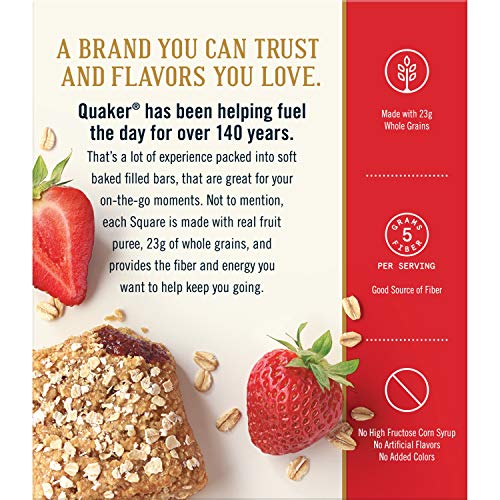 Quaker Breakfast Squares, Variety Pack, Apple Cinnamon & Strawberry, Pack of 4 Boxes, 5 Bars Per Box - Image 3