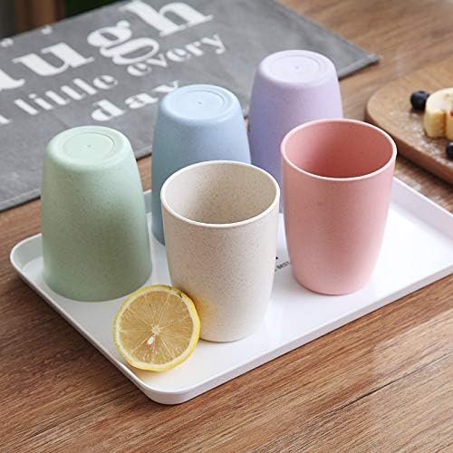 Choary Eco-friendly Unbreakable Reusable Drinking Cup for Adult(12 OZ), Wheat Straw Biodegradable Healthy Tumbler Set 5-Multicolor, Dishwasher Safe - Image 4