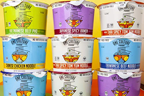 One Culture Foods Bone Broth Instant Cup Noodles, Variety - Natural - Non-GMO (Pack of 8) - Image 2