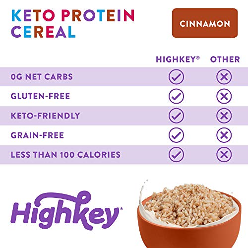 HighKey Keto Snacks - Protein Breakfast Cereal - 0 Net Carb & Zero Sugar, Grain & Gluten Free Cereals Snack Food - Paleo, Diabetic, Ketogenic Diet Friendly - Non GMO - Healthy Grocery Foods - Cinnamon - Image 6