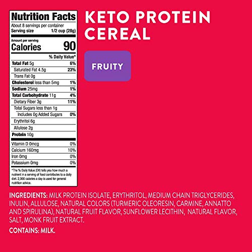 HighKey Protein Snacks - Keto Breakfast Cereal - 0 Net Carb & Zero Sugar, Gluten & Grain Free Cereals Snack Food - Paleo, Diabetic, Ketogenic Diet Friendly Pebbles - Healthy Grocery Foods - Fruity - Image 6